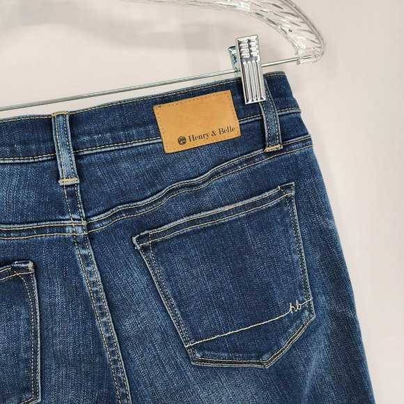 Henry Belle Super Skinny Ankle Jeans 27 Medium Wash Distressed Cotton Stretchy - Picture 11 of 13